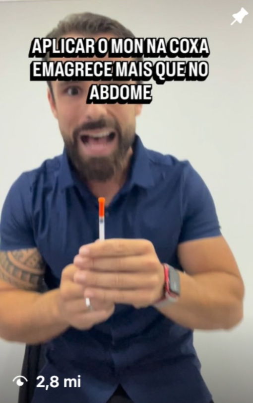 Vídeo: aplicar o Mounjaro na coxa emagrece mais que no abdome, 2,8 milhões de visualizações